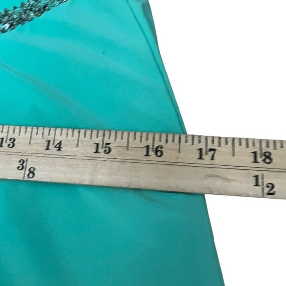 Betsy & Adam Teal Open Back Evening Gown‎ Prom Dress Keyhole Neckline Size 6 - Picture 8 of 8